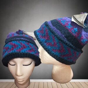 Nomadic Traders Blue and Purple Knit Hat